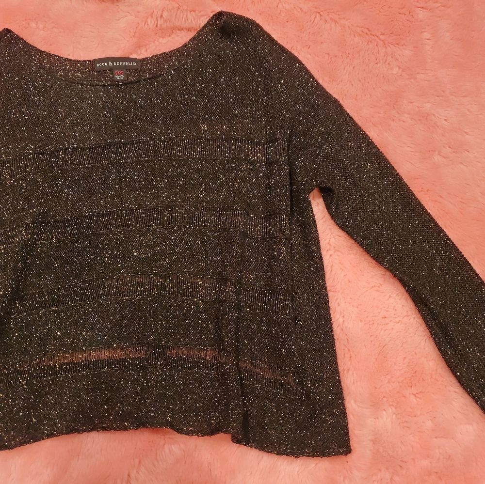 Rock & Republic metallic knit top - Picture 6 of 15